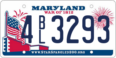 MD license plate 4BL3293
