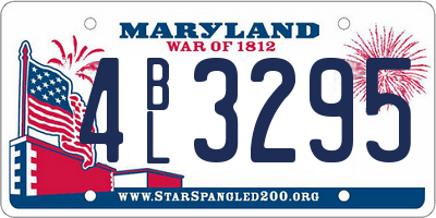 MD license plate 4BL3295