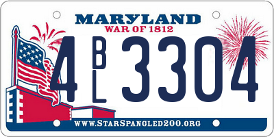 MD license plate 4BL3304