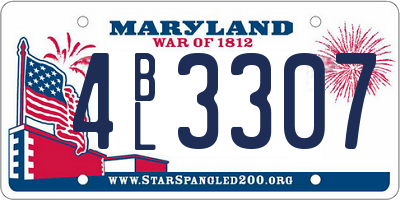 MD license plate 4BL3307