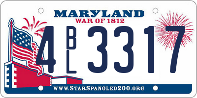 MD license plate 4BL3317