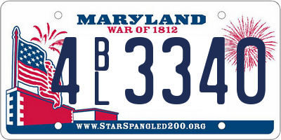 MD license plate 4BL3340
