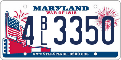 MD license plate 4BL3350
