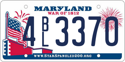 MD license plate 4BL3370