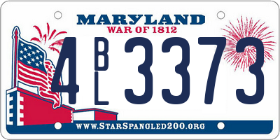 MD license plate 4BL3373