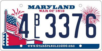 MD license plate 4BL3376