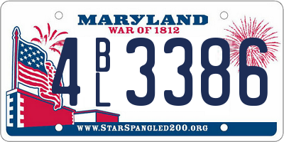 MD license plate 4BL3386