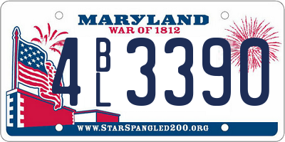 MD license plate 4BL3390