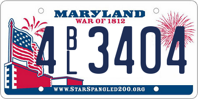 MD license plate 4BL3404
