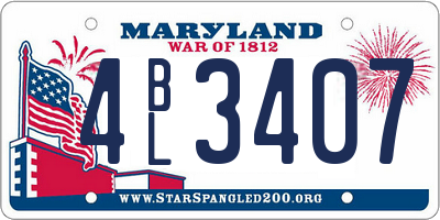MD license plate 4BL3407