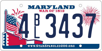 MD license plate 4BL3437