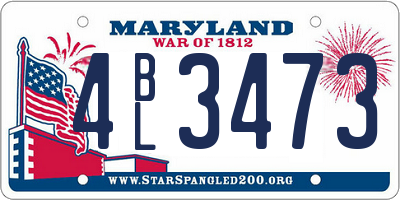 MD license plate 4BL3473