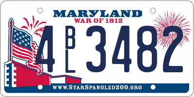 MD license plate 4BL3482