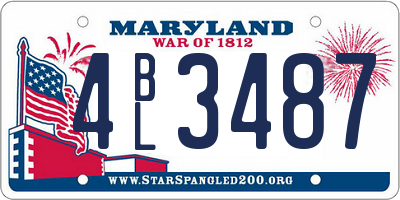 MD license plate 4BL3487