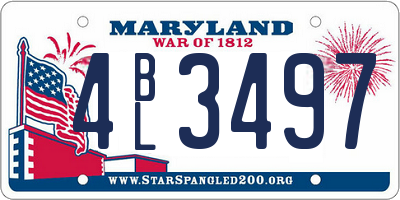 MD license plate 4BL3497
