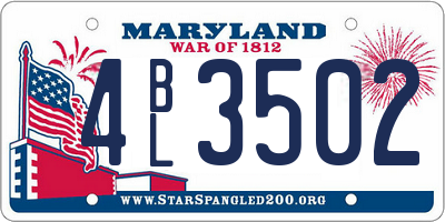 MD license plate 4BL3502