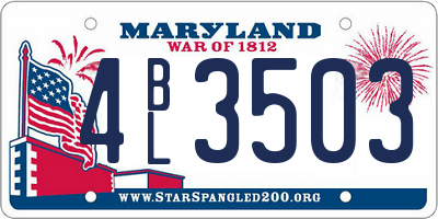 MD license plate 4BL3503