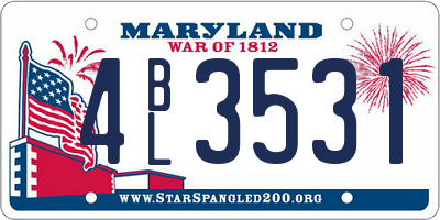 MD license plate 4BL3531