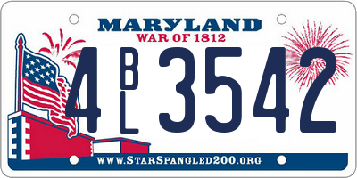 MD license plate 4BL3542