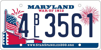 MD license plate 4BL3561