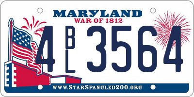 MD license plate 4BL3564