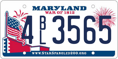 MD license plate 4BL3565