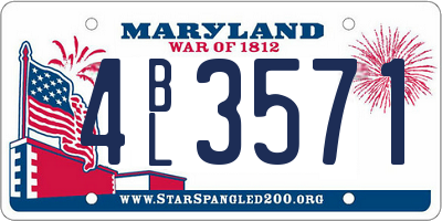 MD license plate 4BL3571