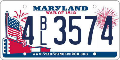 MD license plate 4BL3574