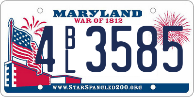 MD license plate 4BL3585