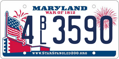 MD license plate 4BL3590
