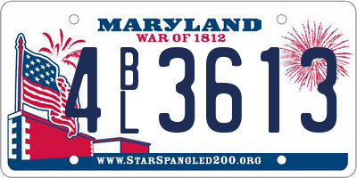 MD license plate 4BL3613