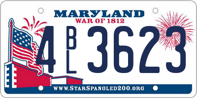 MD license plate 4BL3623