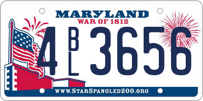MD license plate 4BL3656