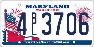 MD license plate 4BL3706