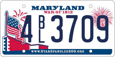 MD license plate 4BL3709