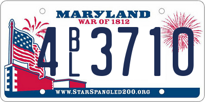 MD license plate 4BL3710