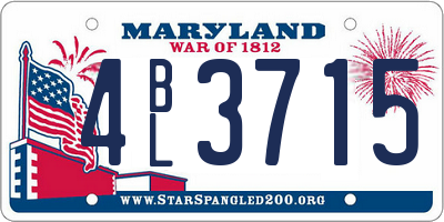 MD license plate 4BL3715