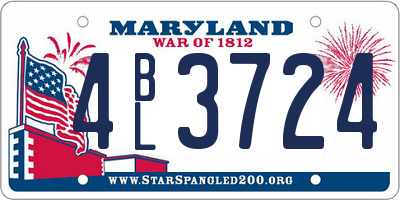 MD license plate 4BL3724