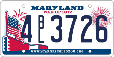 MD license plate 4BL3726