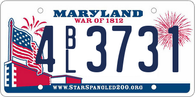 MD license plate 4BL3731