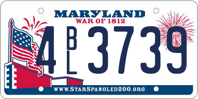 MD license plate 4BL3739