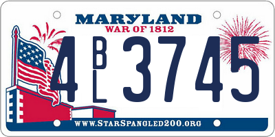 MD license plate 4BL3745