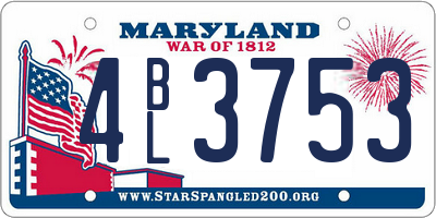MD license plate 4BL3753