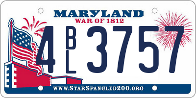MD license plate 4BL3757