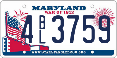 MD license plate 4BL3759