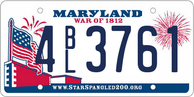 MD license plate 4BL3761