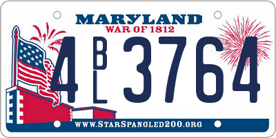 MD license plate 4BL3764