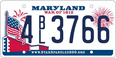 MD license plate 4BL3766