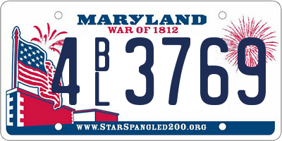 MD license plate 4BL3769
