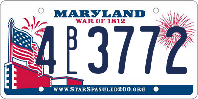 MD license plate 4BL3772